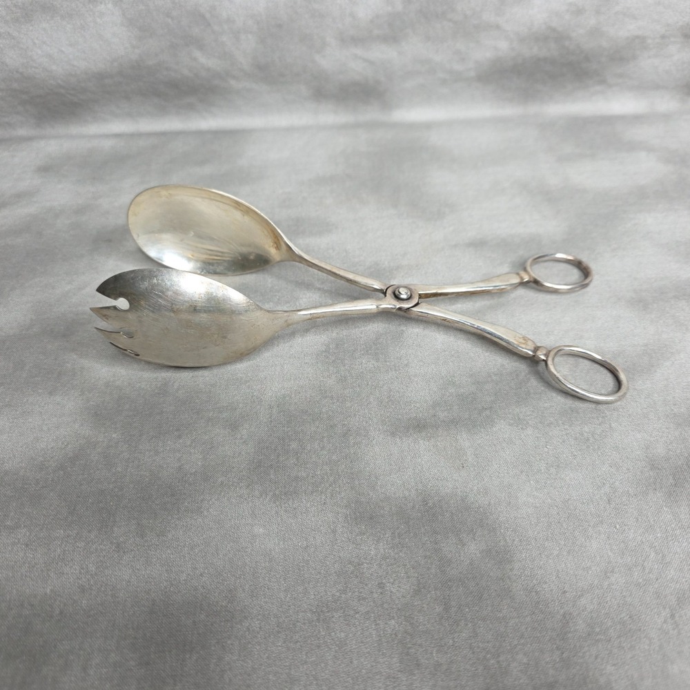 S&B EPNS Sheffield Made In‎ England Silverplate Vintage Salad Tongs